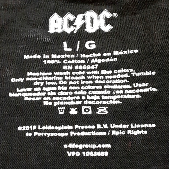 AC⚡DC ROCK BAND Sumner Tour 1979 Size L WOMENS Color Black Pink - Picture 5 of 7